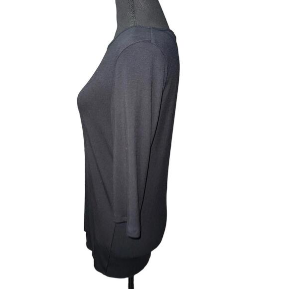 VINCE Women’s Elbow Sleeve Crew Neck T-Shirt in Black-Size X-Large - Picture 8 of 12